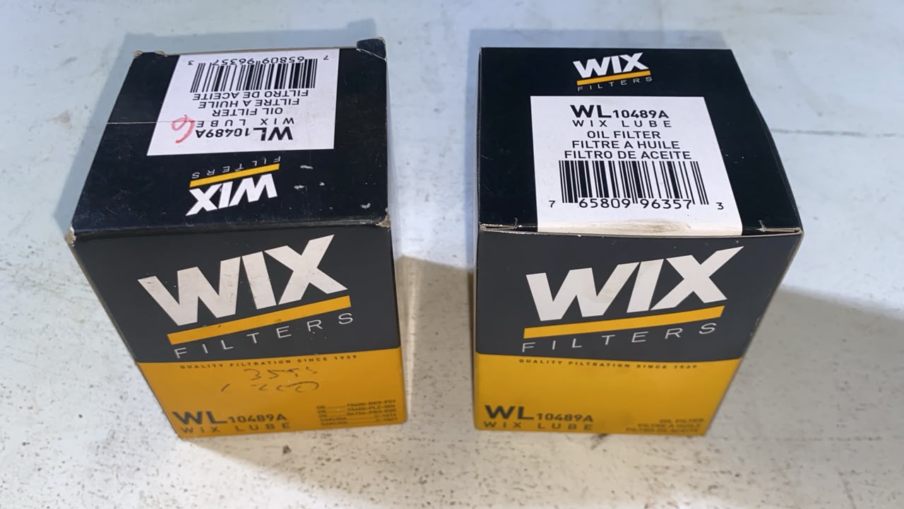 Filtro de aceite Wix WL10489A — Honda Civic/Accord/CR-V/Fit; Mitsubishi Lancer/Signo/Montero; Mazda/Hyundai/Kia/Nissan