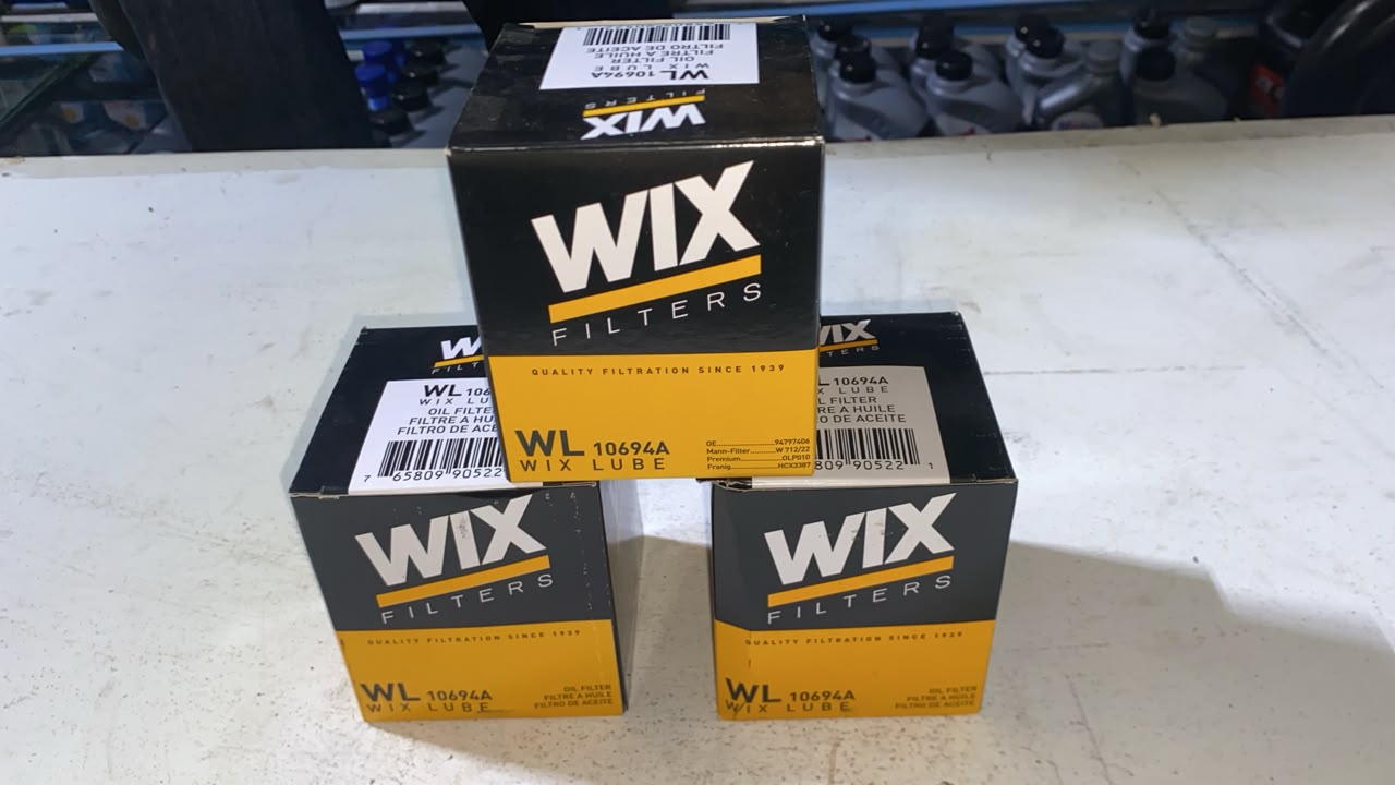 Filtro de aceite Wix WL10694A — Corsa/Aveo/Optra/Astra/Zafira/Meriva/Vectra/Blazer/Luv/D-Max/Onix/Cobalt/Spin/Agile/Prisma/Cavalier; Daewoo; Fiat Palio/Siena/Punto/Idea/Stilo