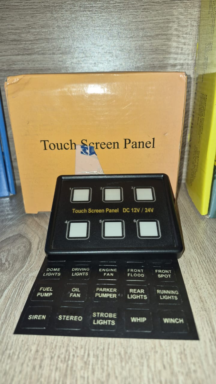Panel de interruptores táctiles 6 vías 12V/24V — Vehículos / barcos / caravanas